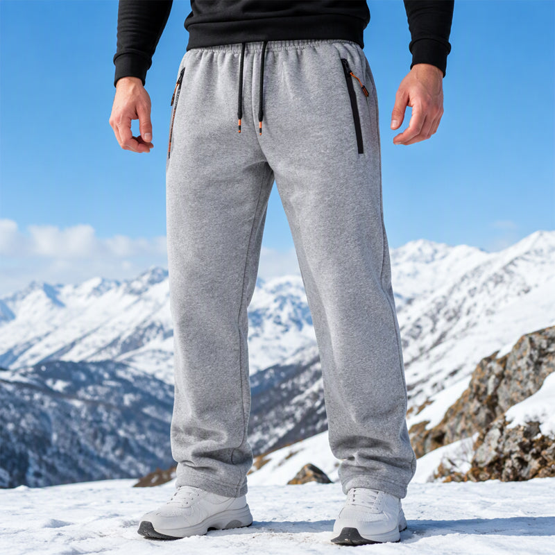 Broek heren | Warme fleece broek met ritszakken