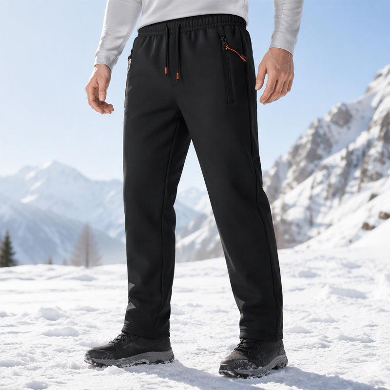 Broek heren | Warme fleece broek met ritszakken