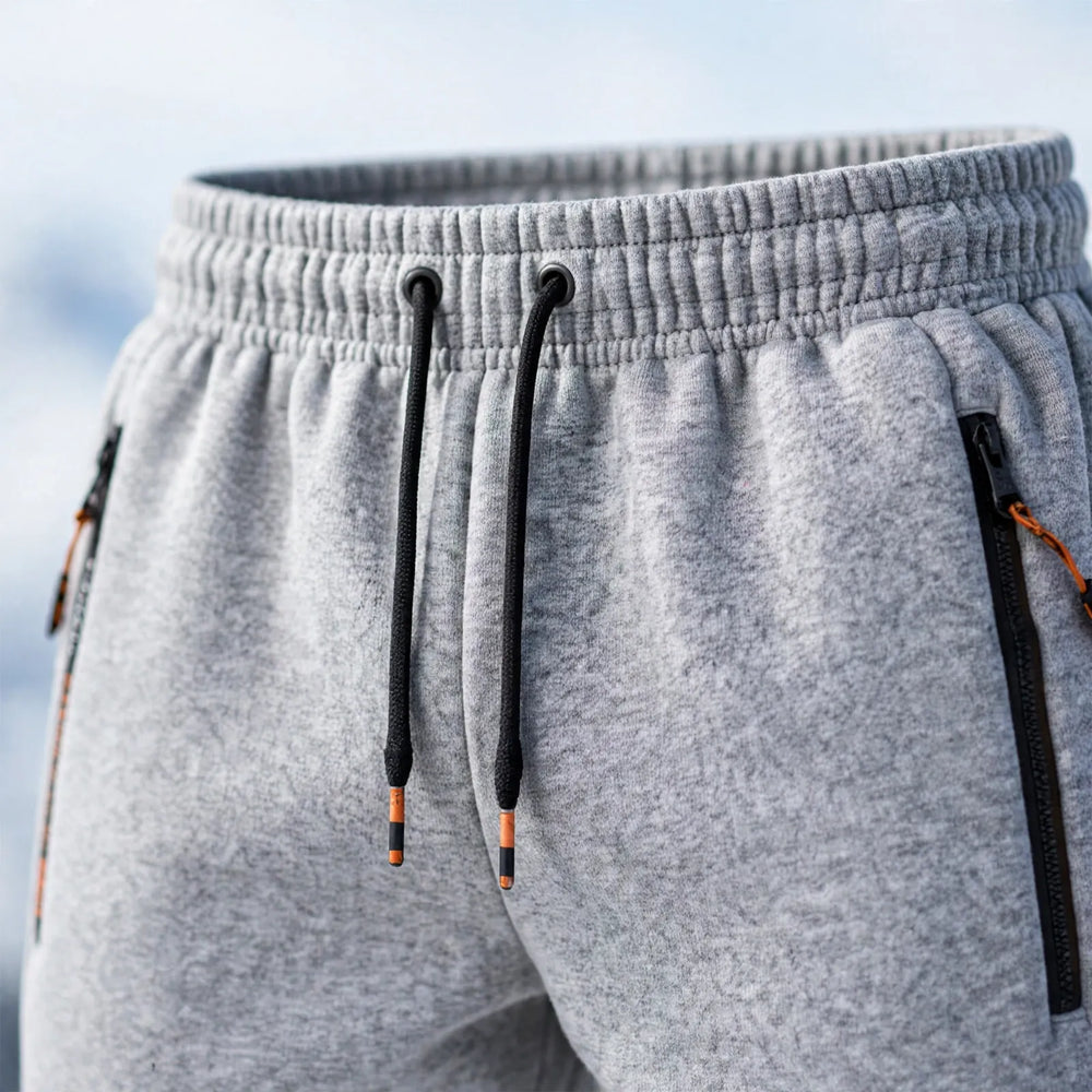 Broek heren | Warme fleece broek met ritszakken