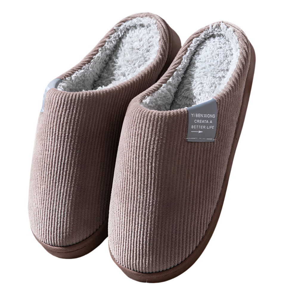 CosyRib | Warme ribstof pantoffels met voering