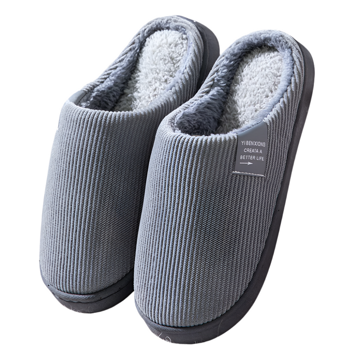 CosyRib | Warme ribstof pantoffels met voering