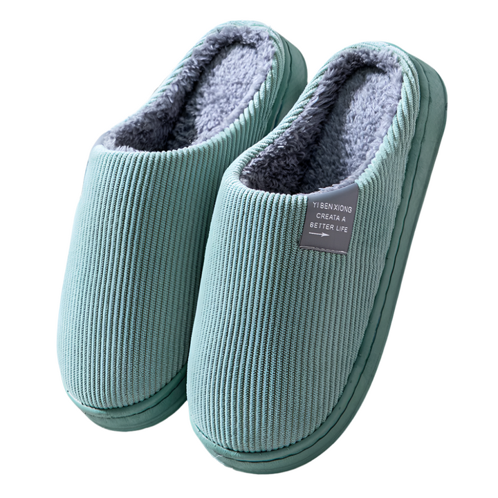 CosyRib | Warme ribstof pantoffels met voering