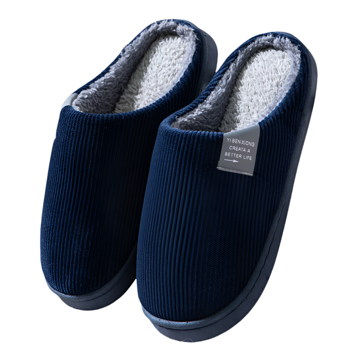 CosyRib | Warme ribstof pantoffels met voering
