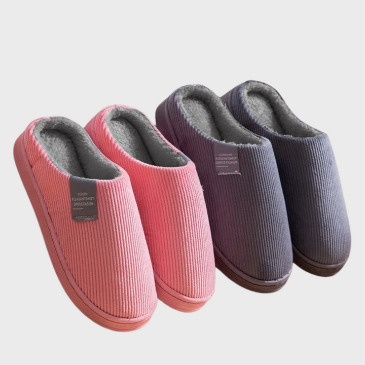 CosyRib | Warme ribstof pantoffels met voering