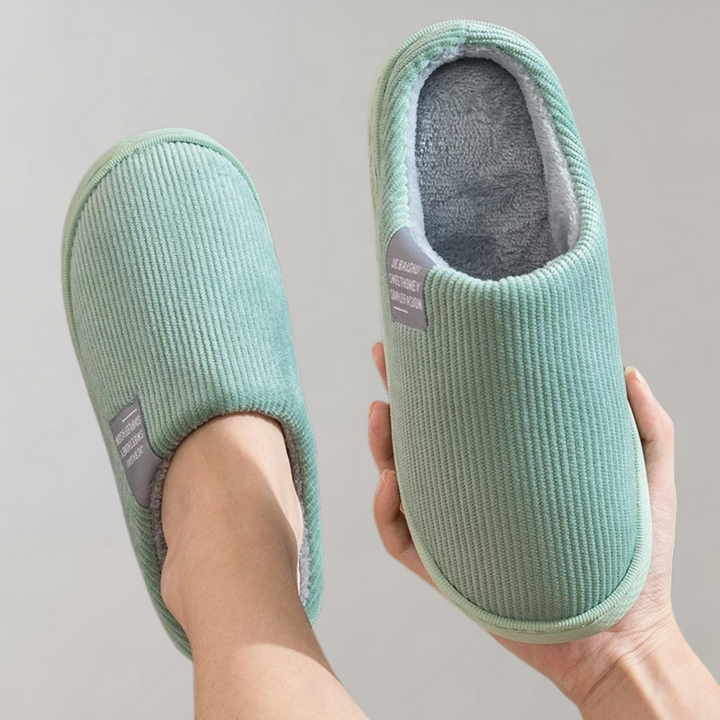 CosyRib | Warme ribstof pantoffels met voering