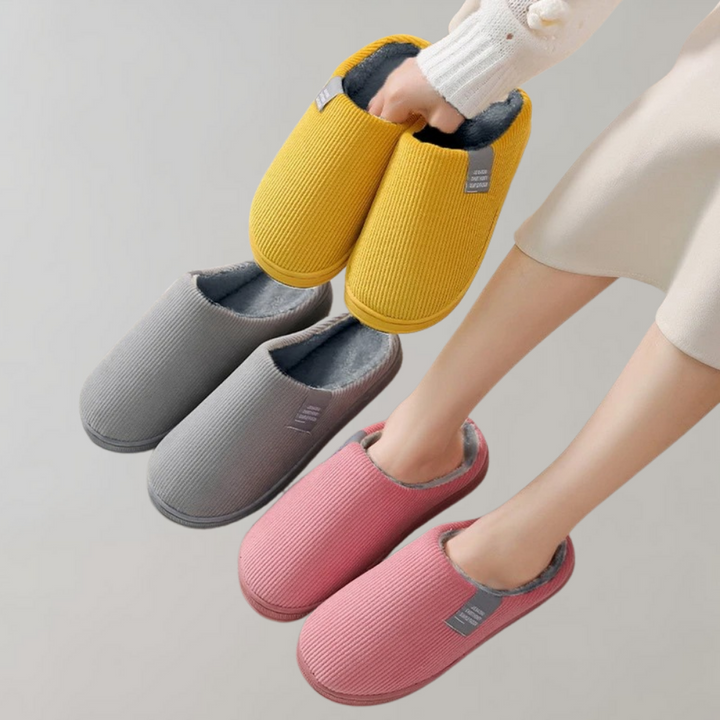 CosyRib | Warme ribstof pantoffels met voering