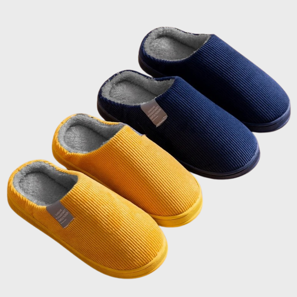 CosyRib | Warme ribstof pantoffels met voering
