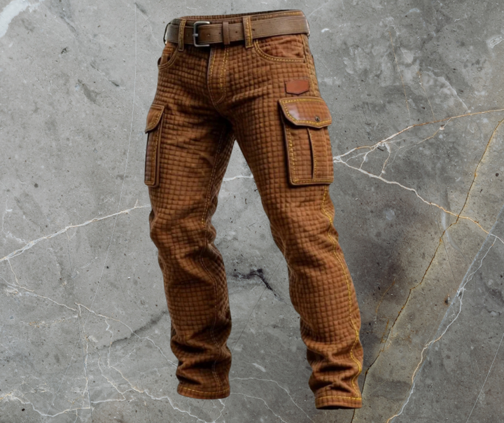 Cargo broek heren | Gewatteerde broek met zijzakken