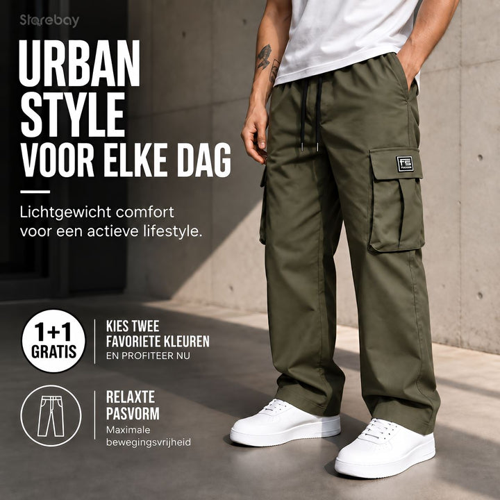 Heren cargobroek | Relaxed fit met veel zakken | 1+1 GRATIS
