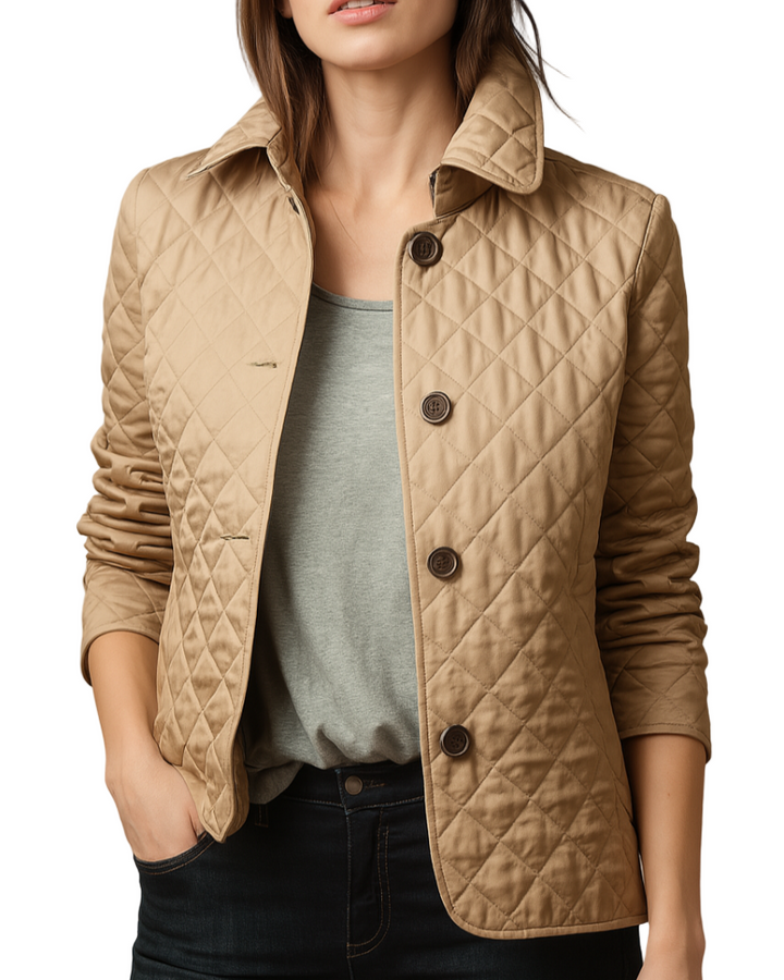 QuiltCharm | Dames gewatteerde jas met knoopsluiting