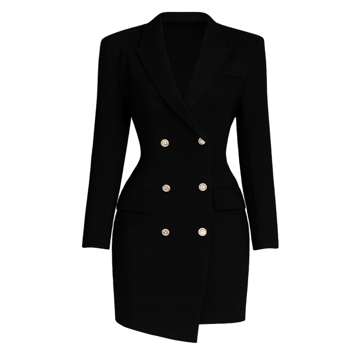 Elegante blazerjurk voor dames met dubbele knopen en slanke pasvorm