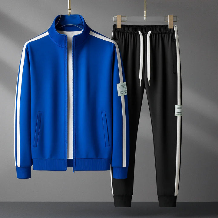 Heren trainingspak | Sportief tracksuit met rits en streepdesign