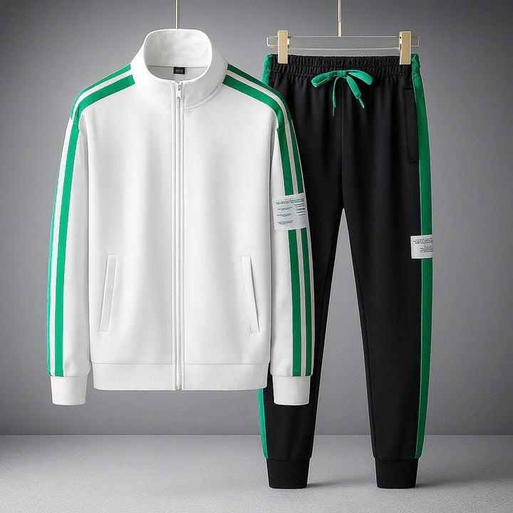 Heren trainingspak | Sportief tracksuit met rits en streepdesign