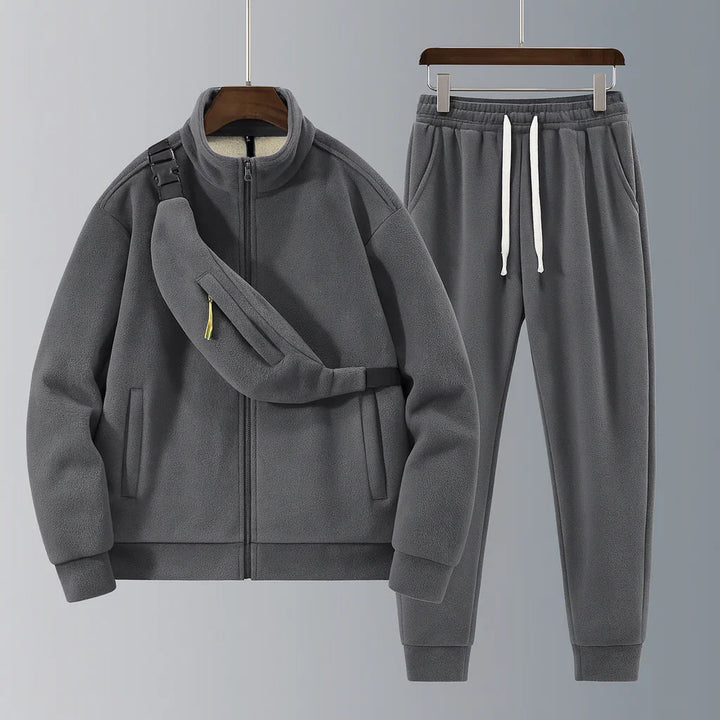 Heren fleece trainingspak | Warme sweater set met rits