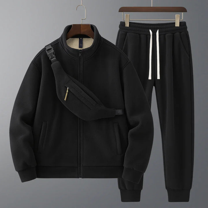 Heren fleece trainingspak | Warme sweater set met rits