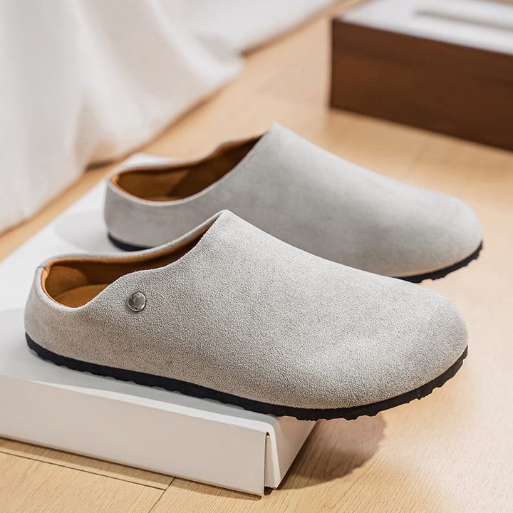 Clogs | Suède clogs met zachte binnenzool