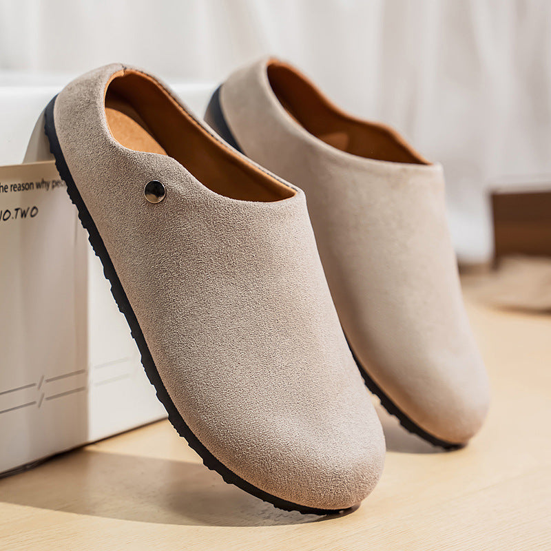 Clogs | Suède clogs met zachte binnenzool