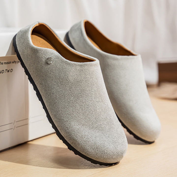 Clogs | Suède clogs met zachte binnenzool