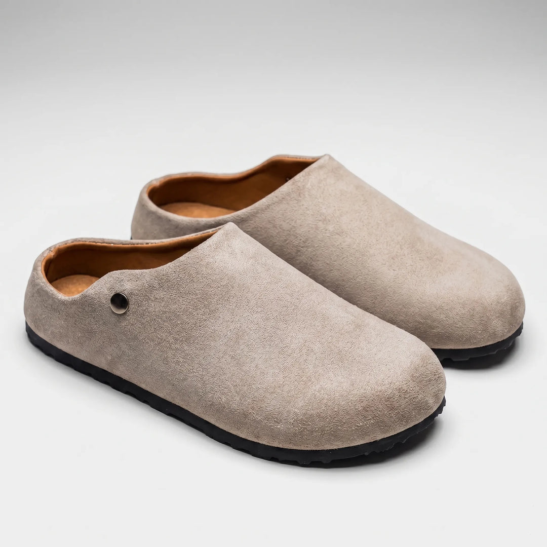 Clogs | Suède clogs met zachte binnenzool