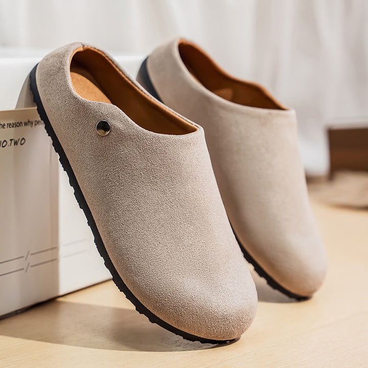 Clogs | Suède clogs met zachte binnenzool