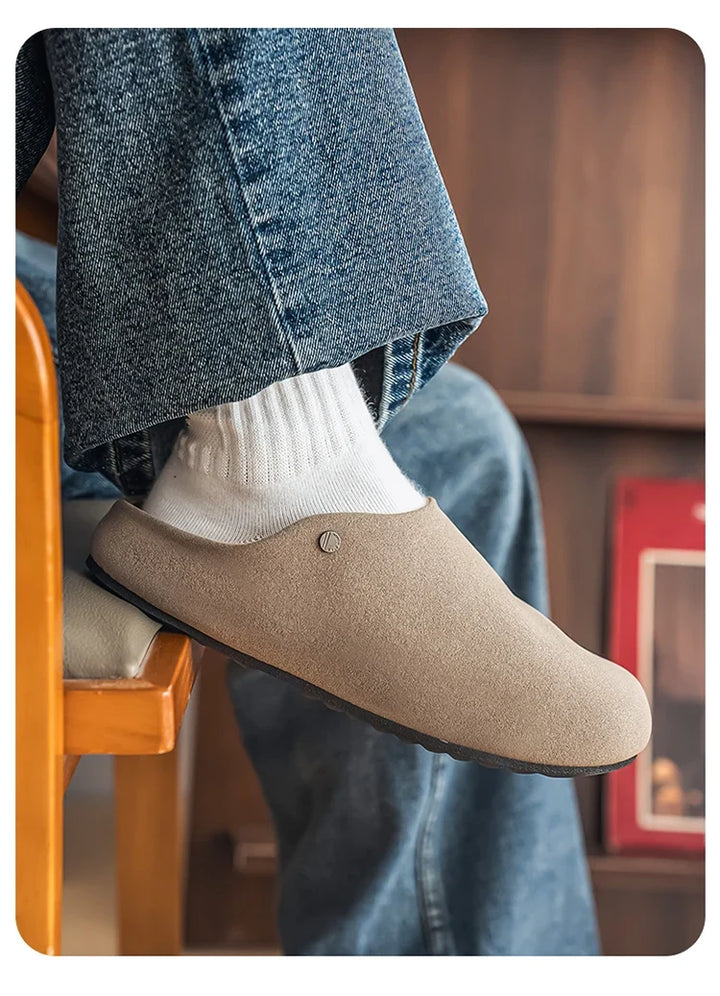 Clogs | Suède clogs met zachte binnenzool