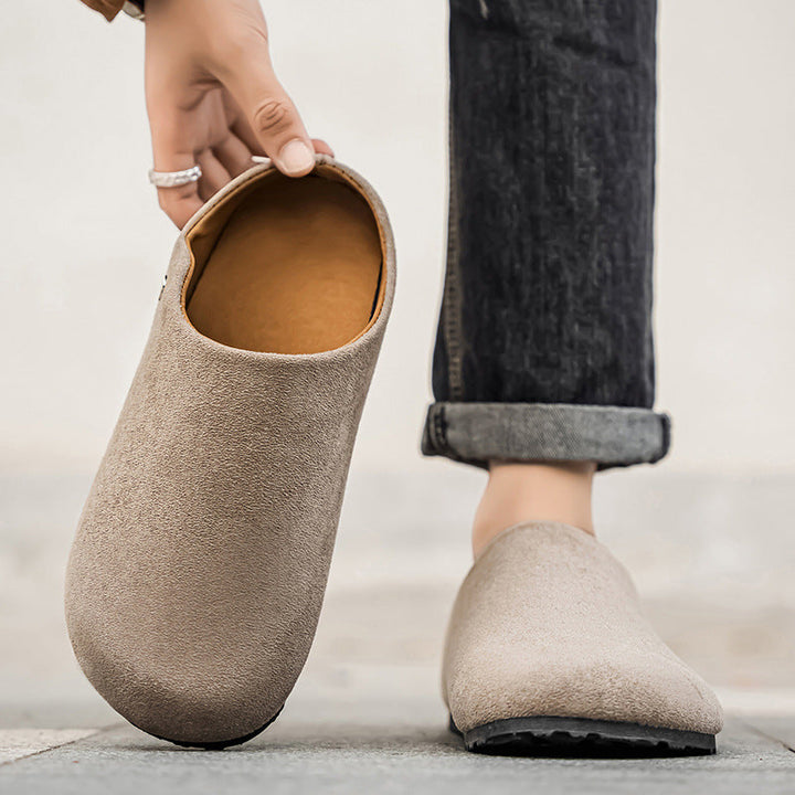 Clogs | Suède clogs met zachte binnenzool