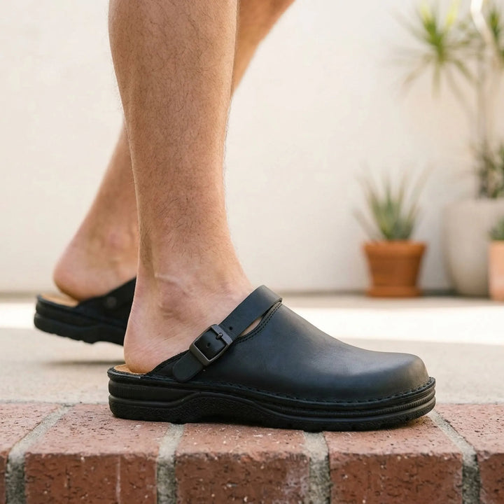 Clogs heren | Comfortabele clogs met verstelbare gesp
