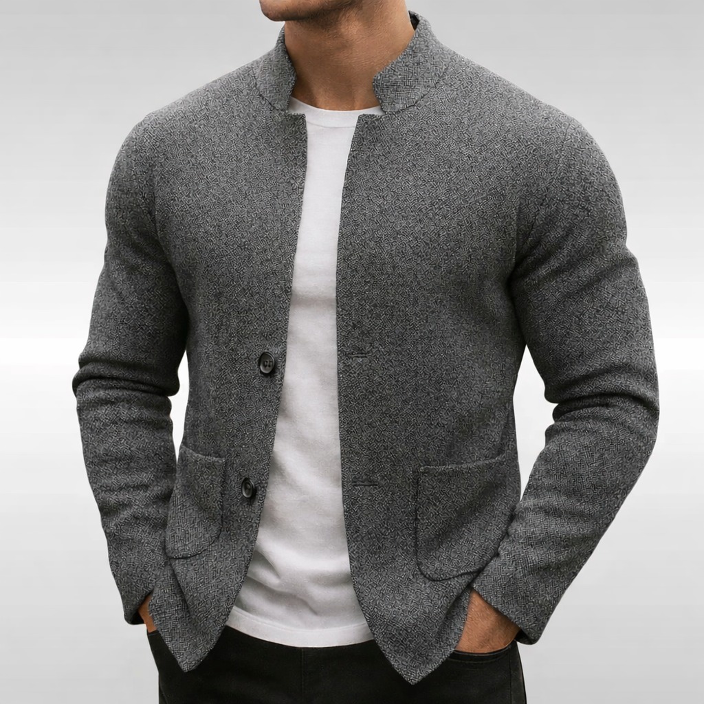Colbert heren | Casual blazer met opstaande kraag en zakken