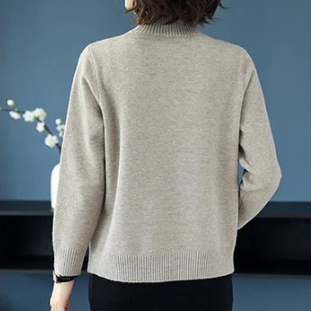Coltrui dames | Gebreid model met hoge hals en reliëfpatroon