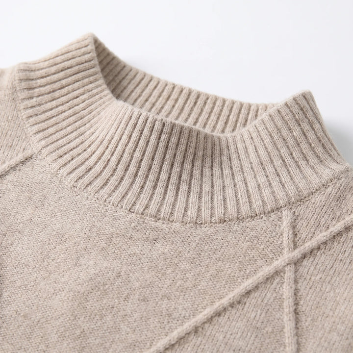 Coltrui dames | Gebreid model met hoge hals en reliëfpatroon