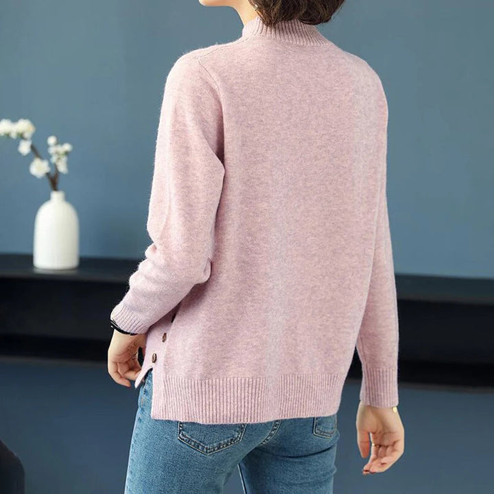 Coltrui dames | Gebreid model met hoge hals en reliëfpatroon