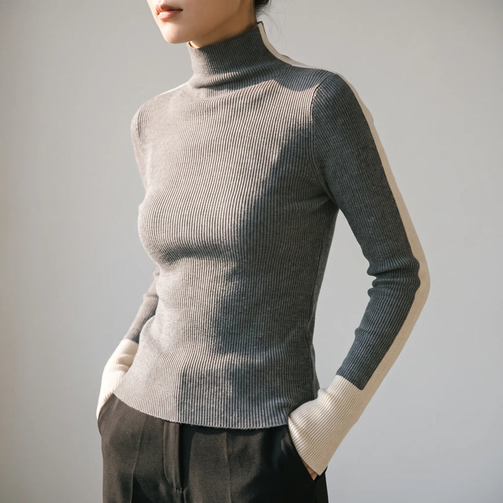 Coltrui dames | Zwart aansluitend model met contraststrepe