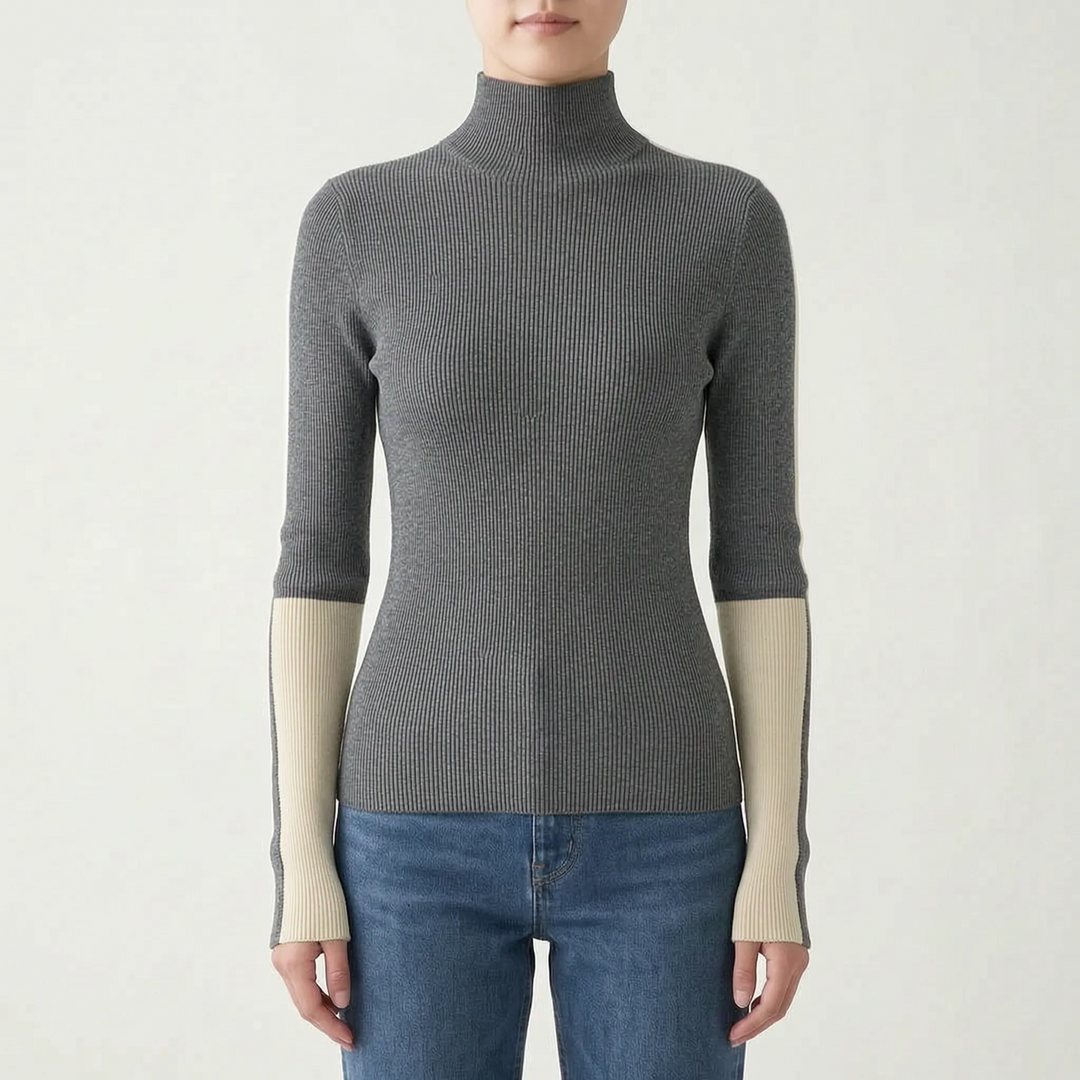 Coltrui dames | Zwart aansluitend model met contraststrepe