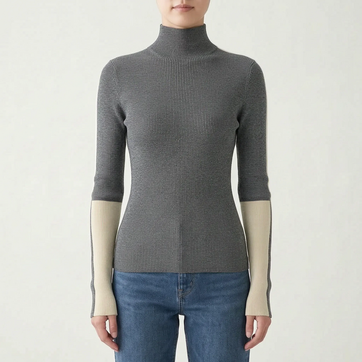 Coltrui dames | Zwart aansluitend model met contraststrepe