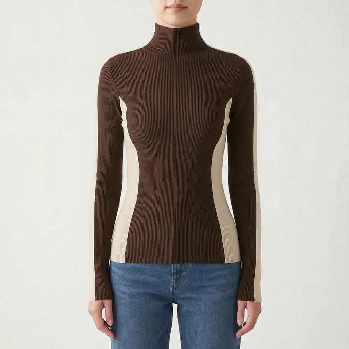 Coltrui dames | Zwart aansluitend model met contraststrepe