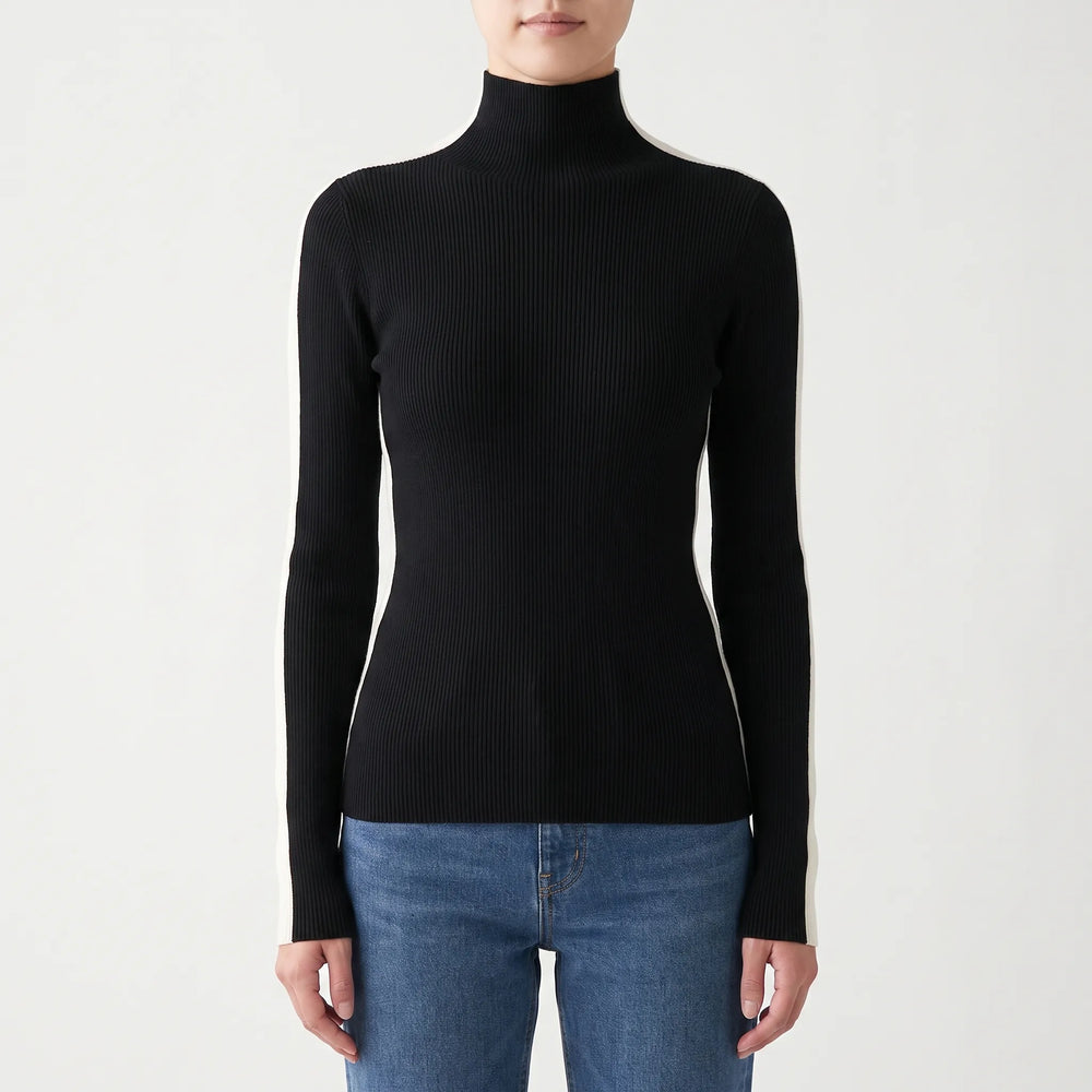 Coltrui dames | Zwart aansluitend model met contraststrepe