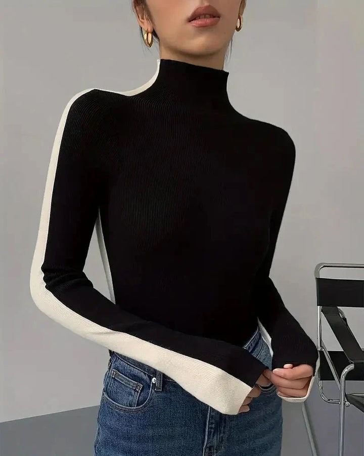 Coltrui dames | Zwart aansluitend model met contraststrepe