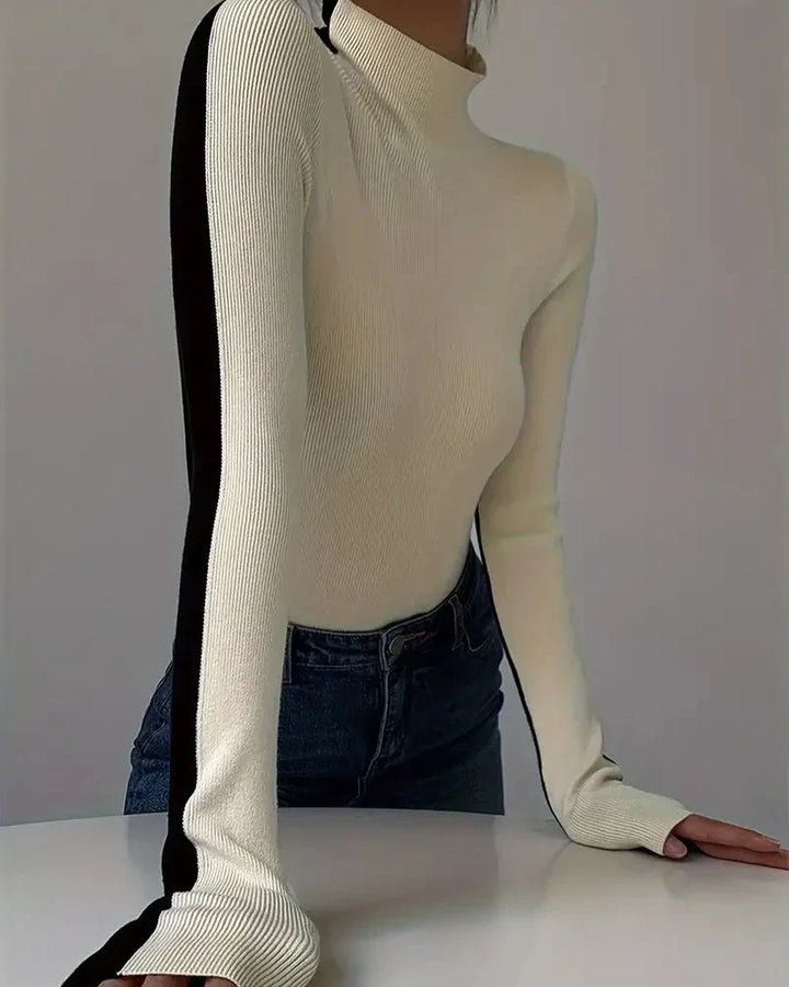 Coltrui dames | Zwart aansluitend model met contraststrepe