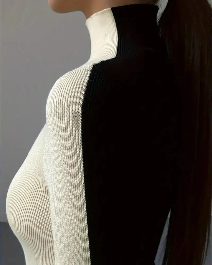 Coltrui dames | Zwart aansluitend model met contraststrepe