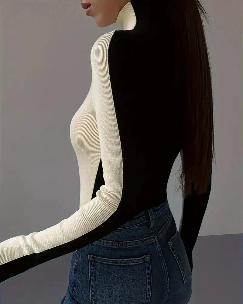 Coltrui dames | Zwart aansluitend model met contraststrepe