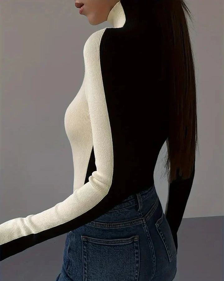 Coltrui dames | Zwart aansluitend model met contraststrepe