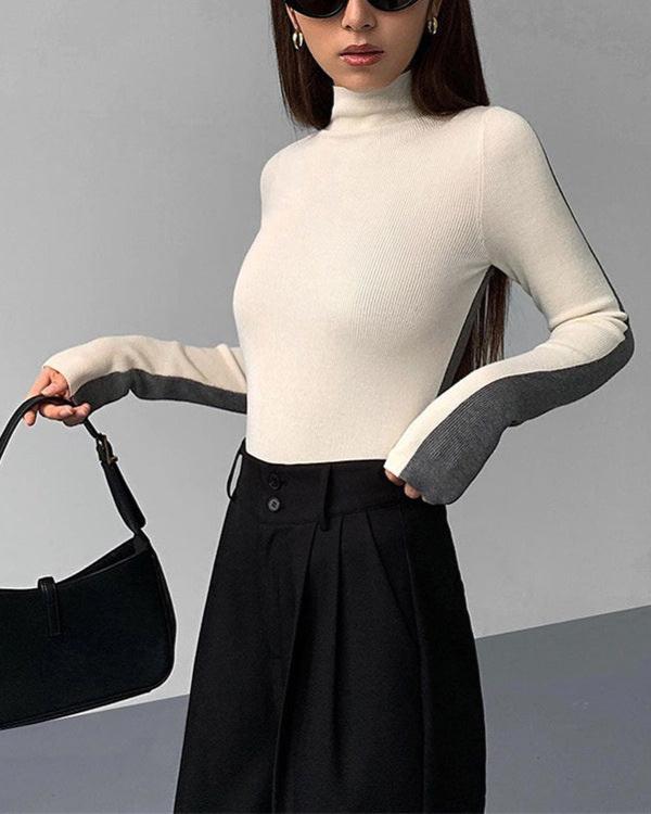 Coltrui dames | Zwart aansluitend model met contraststrepe