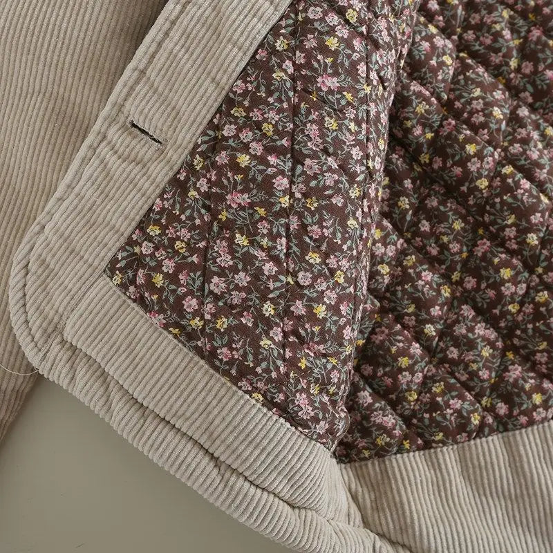 Corduroy jas dames | Casual model met knopen en grote zakken