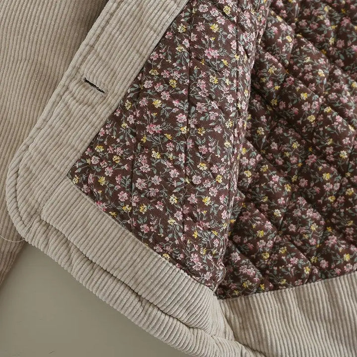 Corduroy jas dames | Casual model met knopen en grote zakken