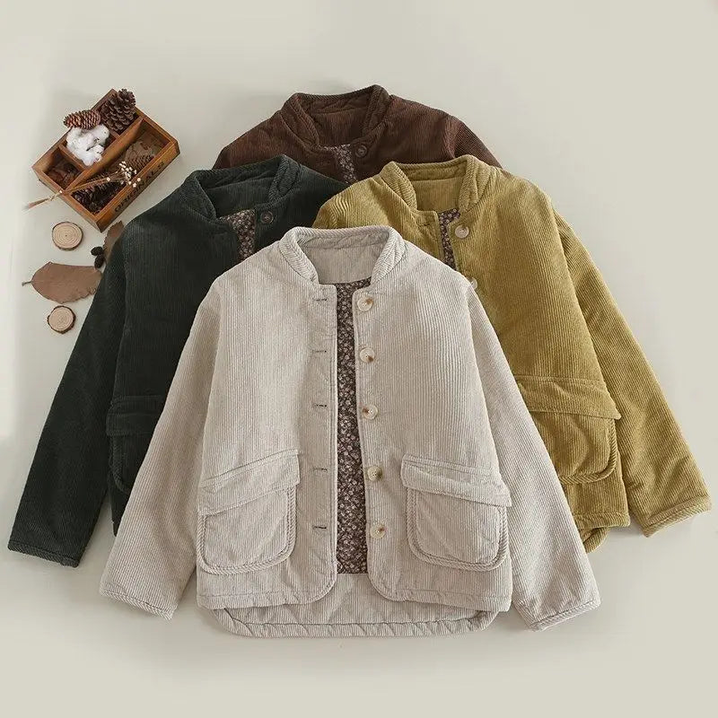 Corduroy jas dames | Casual model met knopen en grote zakken