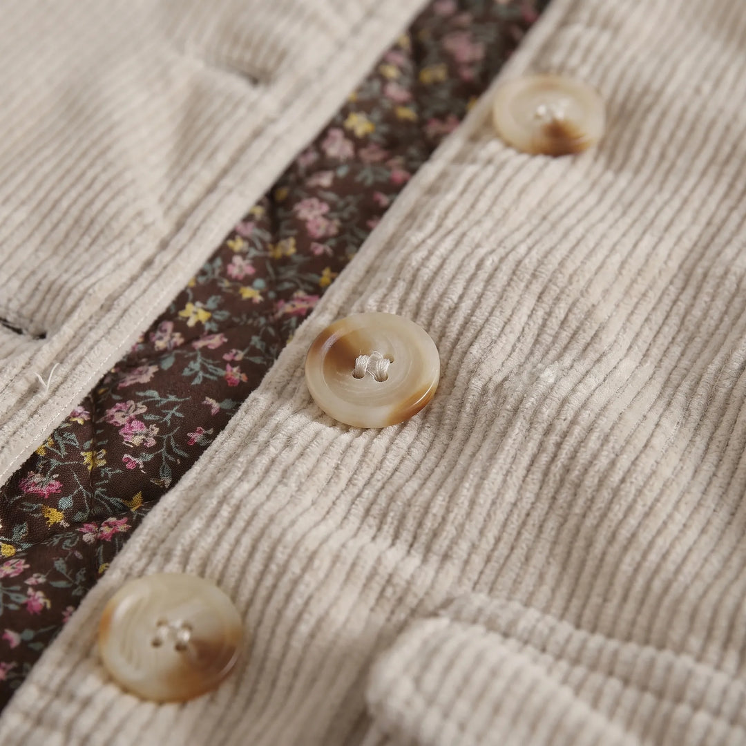 Corduroy jas dames | Casual model met knopen en grote zakken