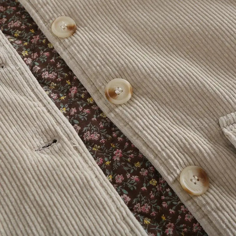 Corduroy jas dames | Casual model met knopen en grote zakken