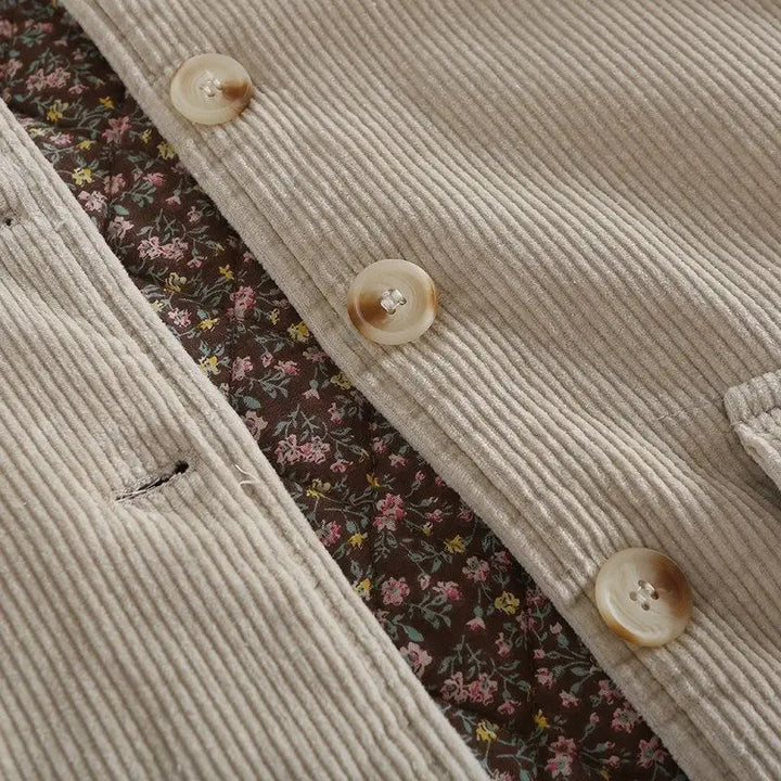 Corduroy jas dames | Casual model met knopen en grote zakken