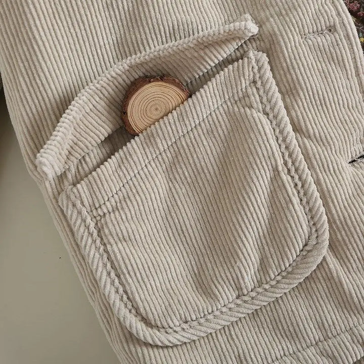 Corduroy jas dames | Casual model met knopen en grote zakken