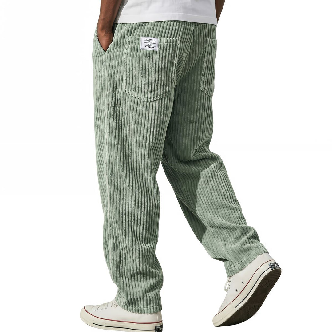 Broek heren | Corduroy broek met elastische taille